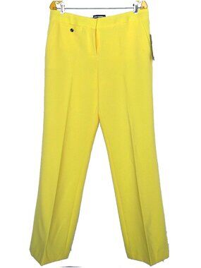 KARL LAGERFELD PARIS Straight Leg Pants Freesia Yellow Size 10 NWT